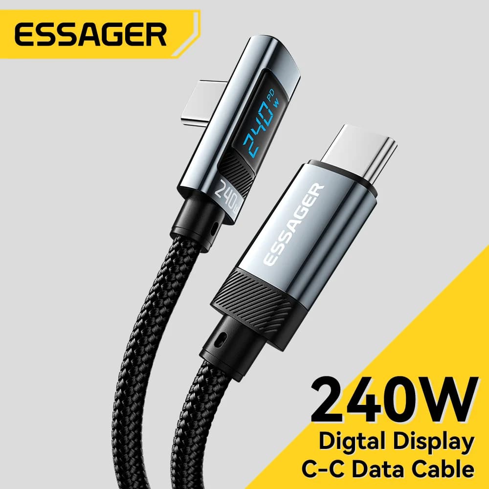 Kabel USB-C na USB-C, 240W, kot 90 stopinj