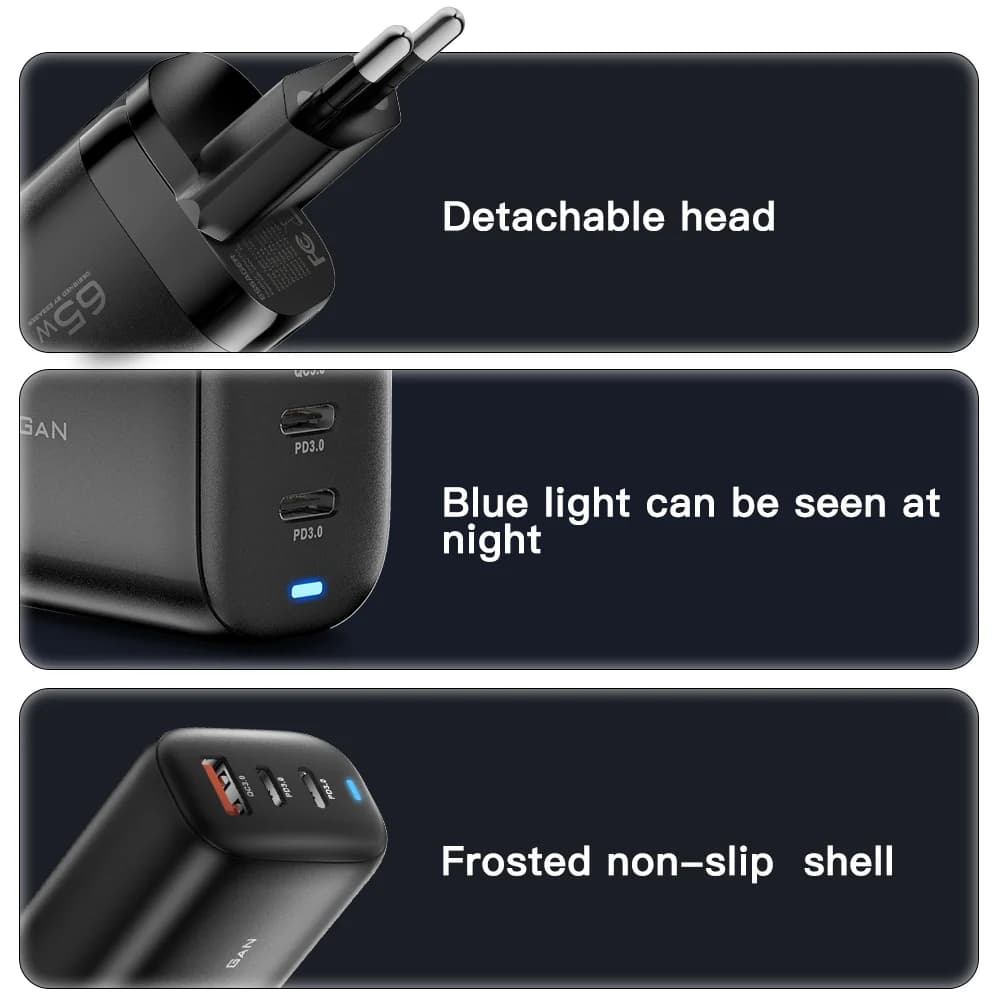 Polnilec GaN USB-C 65 W za prenosnik, PPS