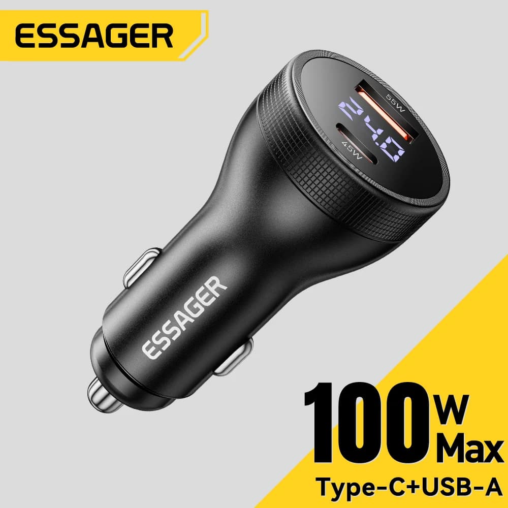 Avto polnilec USB-C 100W z digitalnim zaslonom