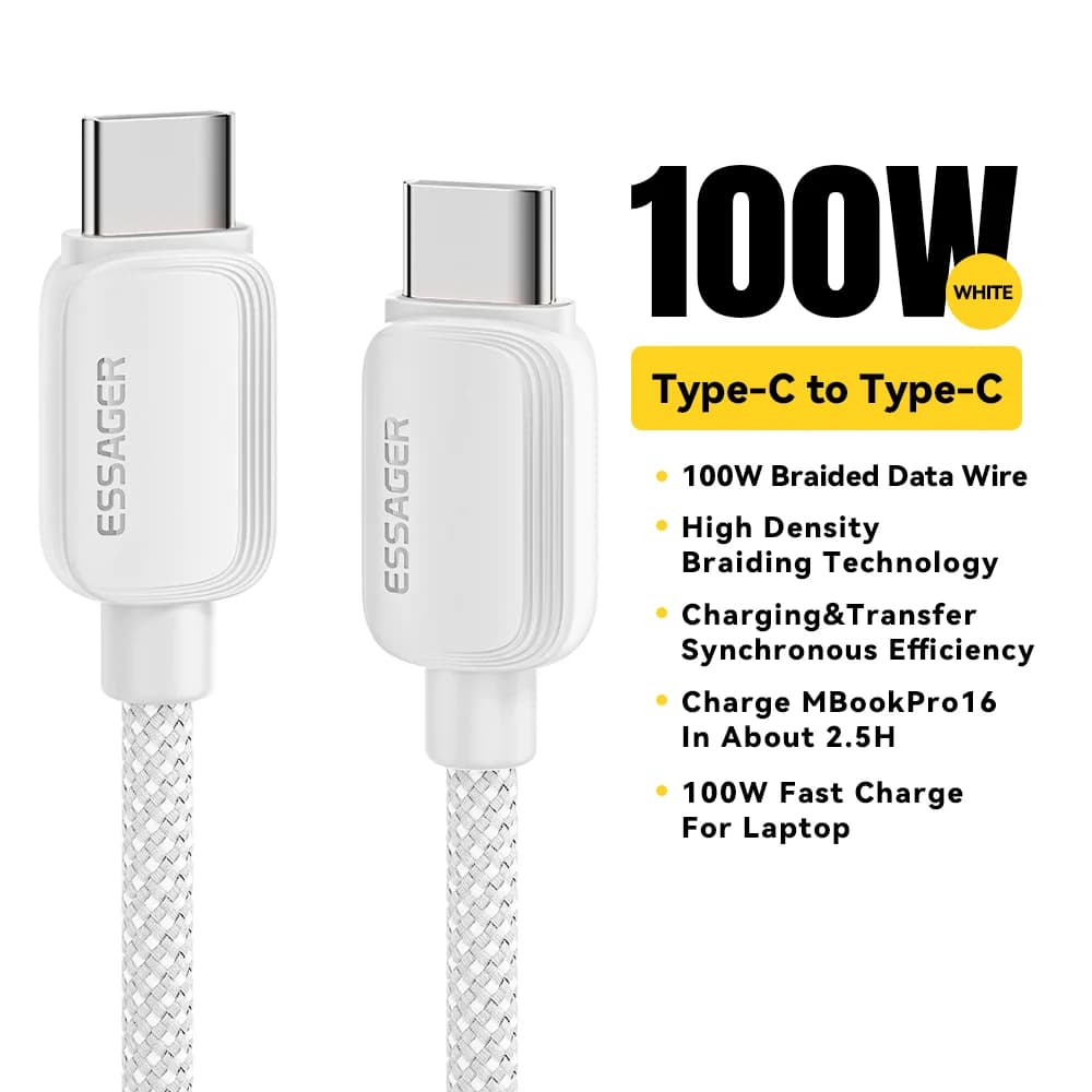 USB-C na USB-C kabel 100W, 5A PD hitro polnjenje