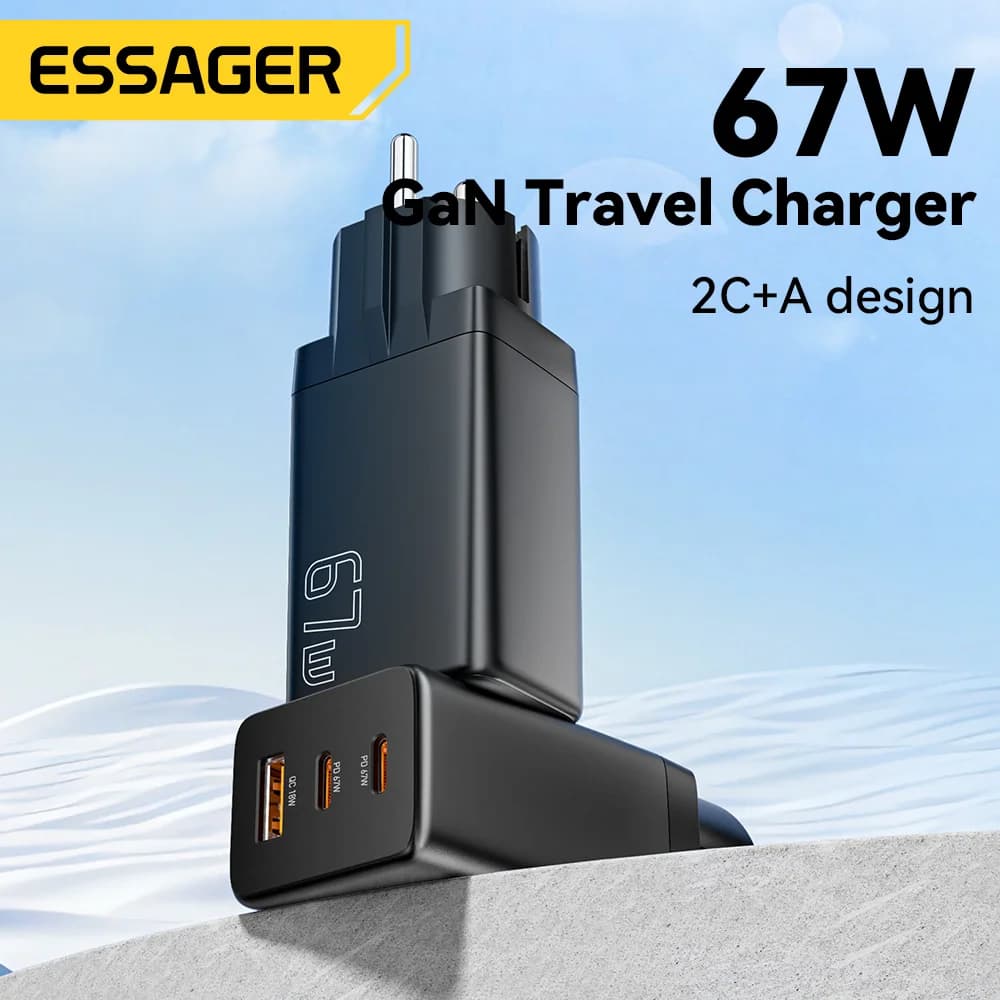 GaN polnilnik USB Type-C z možnostjo EU/KR vtikača
