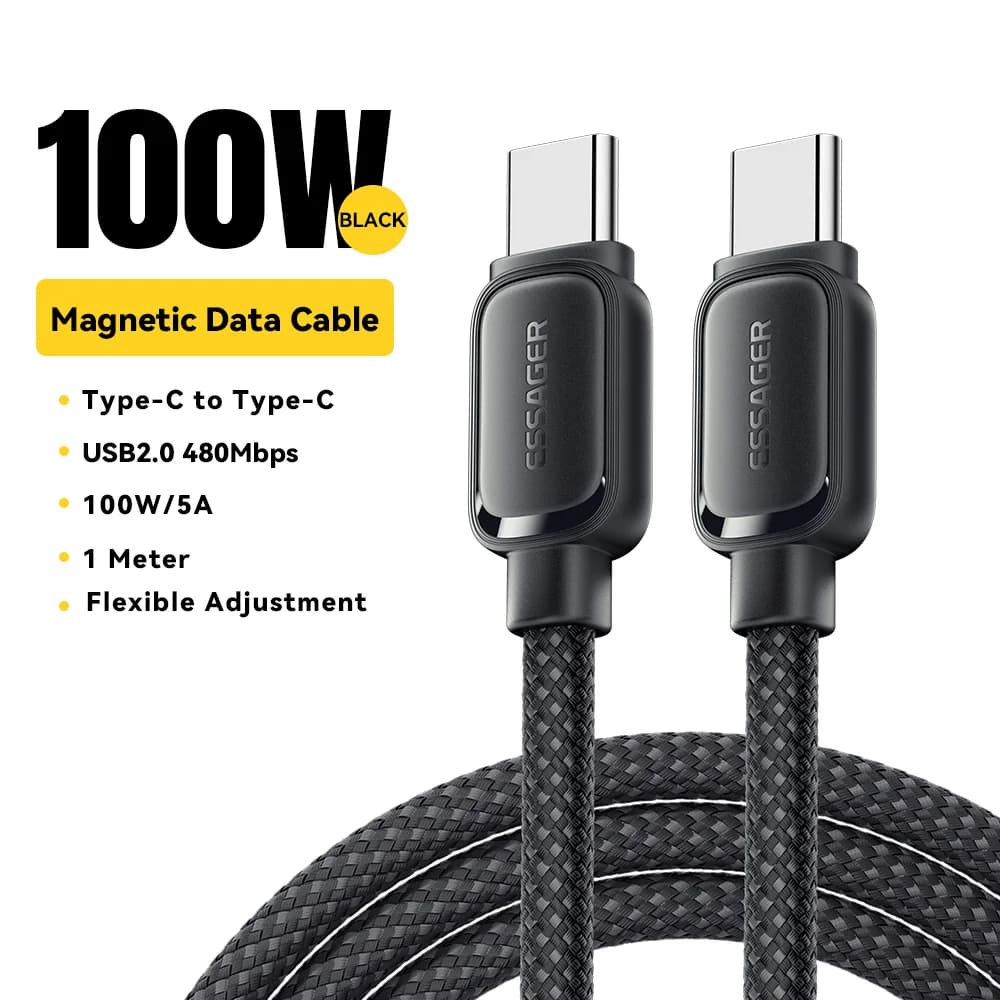 Kabel USB-C na USB-C 100W, magnetni in vlečni