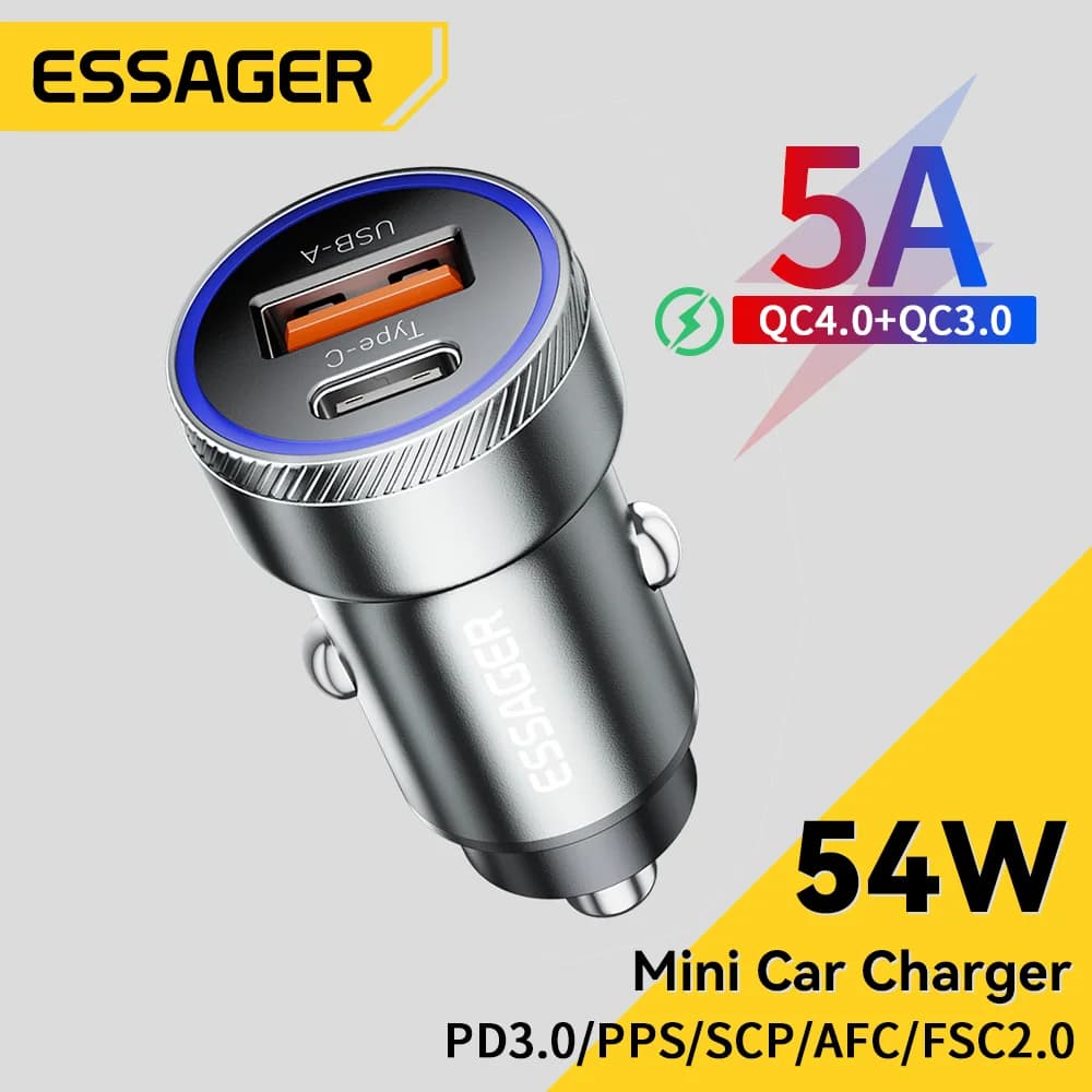 Avto polnilec USB 54W s PD in QC 3.0