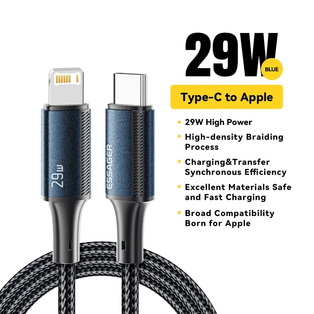 29W USB-C na Lightning hitri polnilni in podatkovni kabel