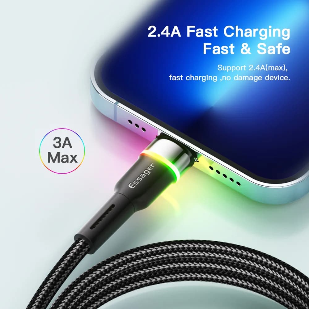 LED USB kabel za hitro polnjenje in prenos podatkov za iPhone