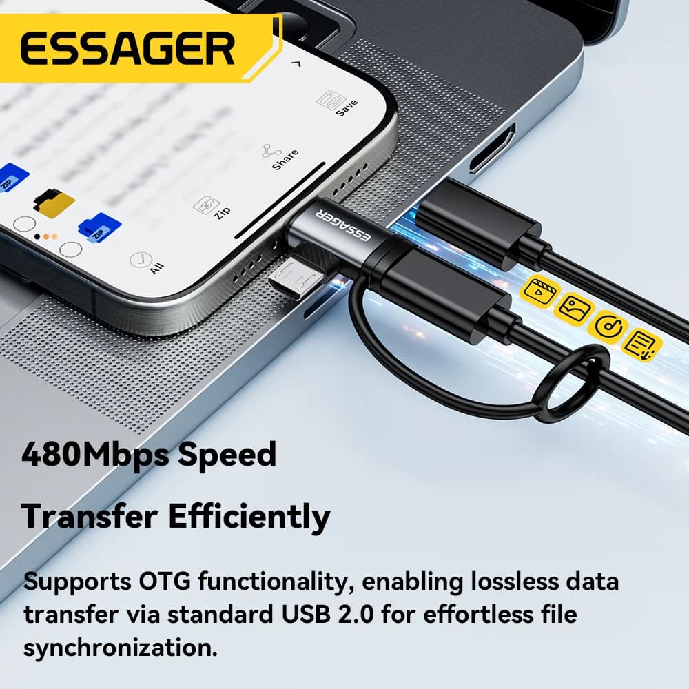 2-v-1 adapter Lightning in Micro USB
