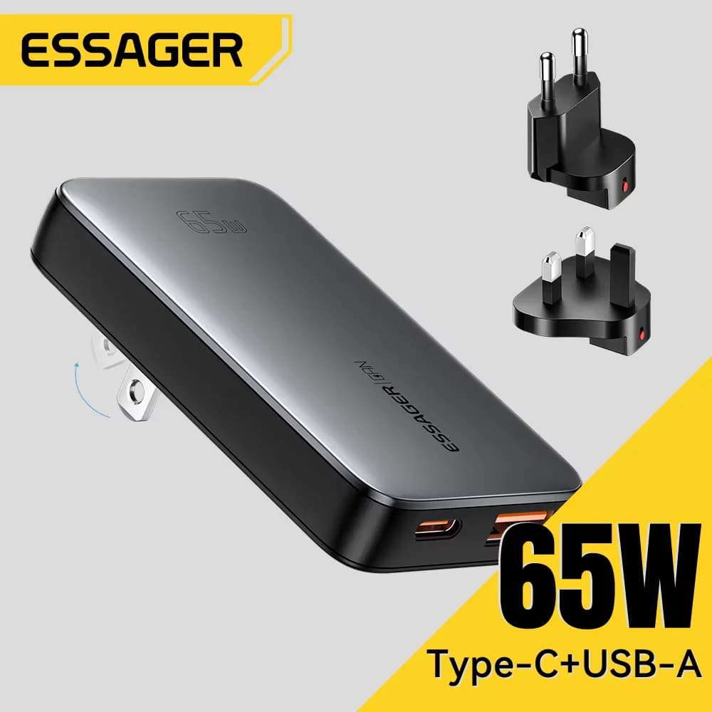 65W ultra tanek GaN USB-C potovalni polnilec