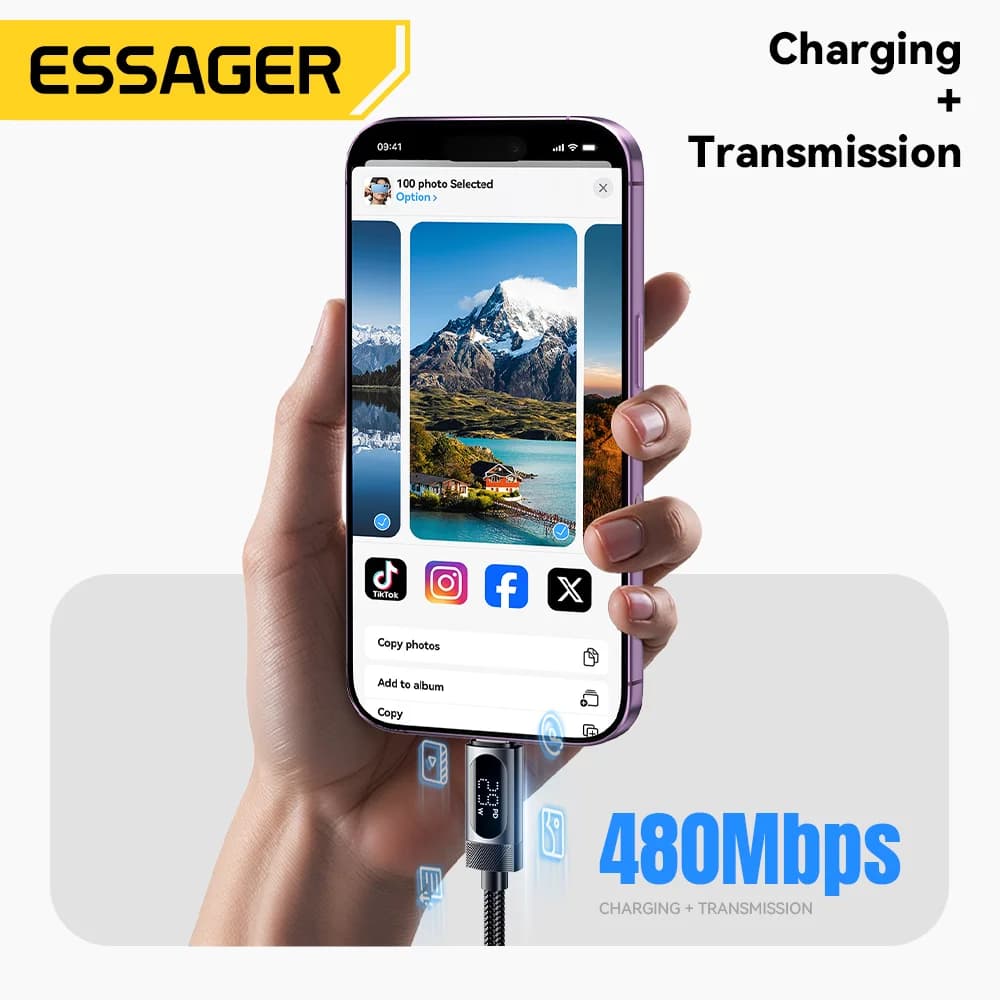 Kabel USB-C na Lightning z digitalnim zaslonom, 29W PD