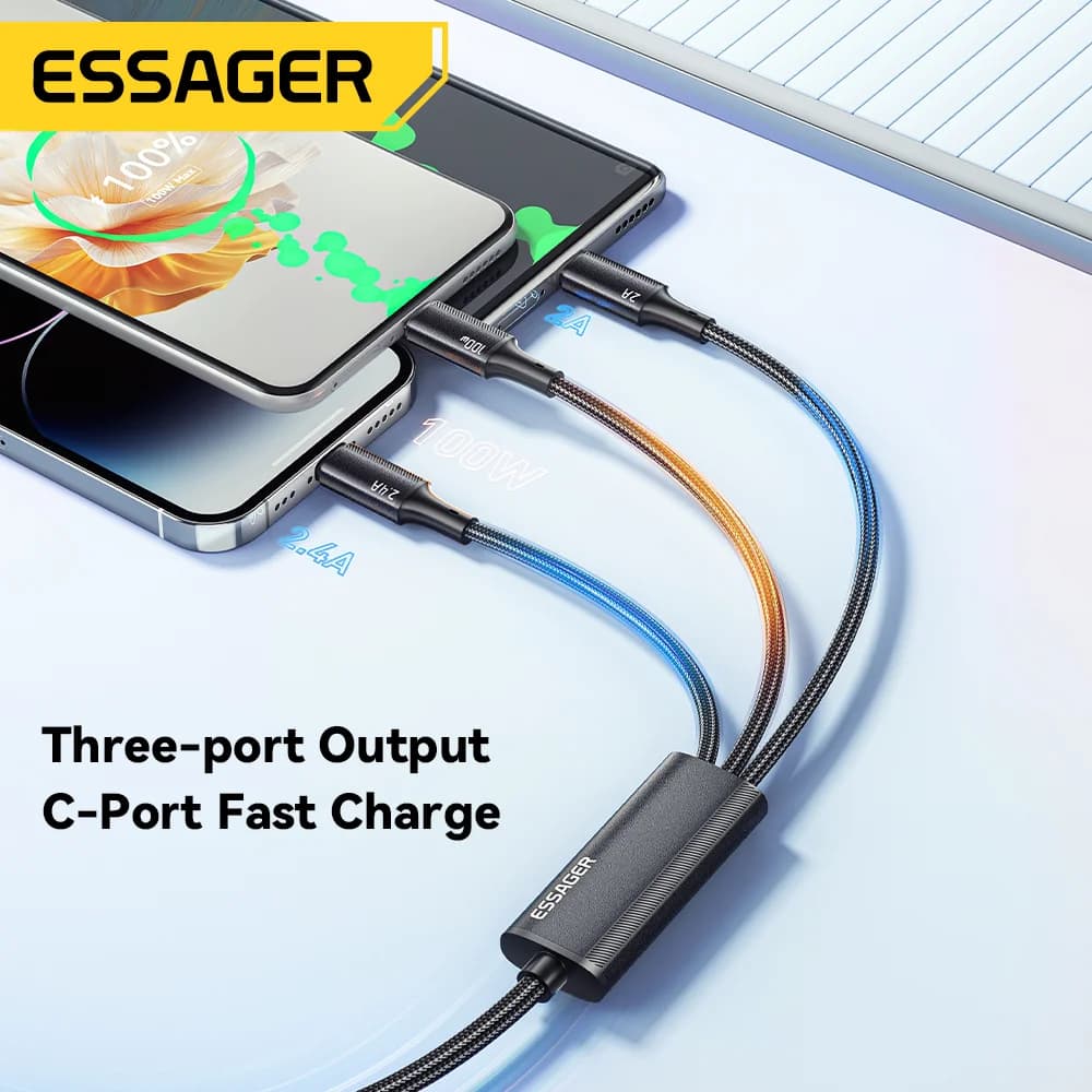Kabel za polnjenje USB-C na Lightning 100 W, 3-v-1