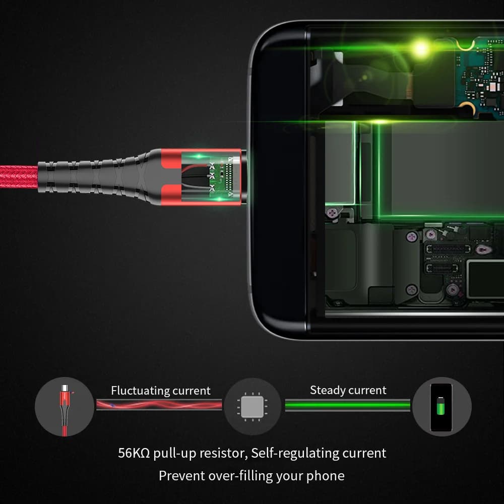 LED Micro USB kabel za hitro polnjenje, 2M/3M