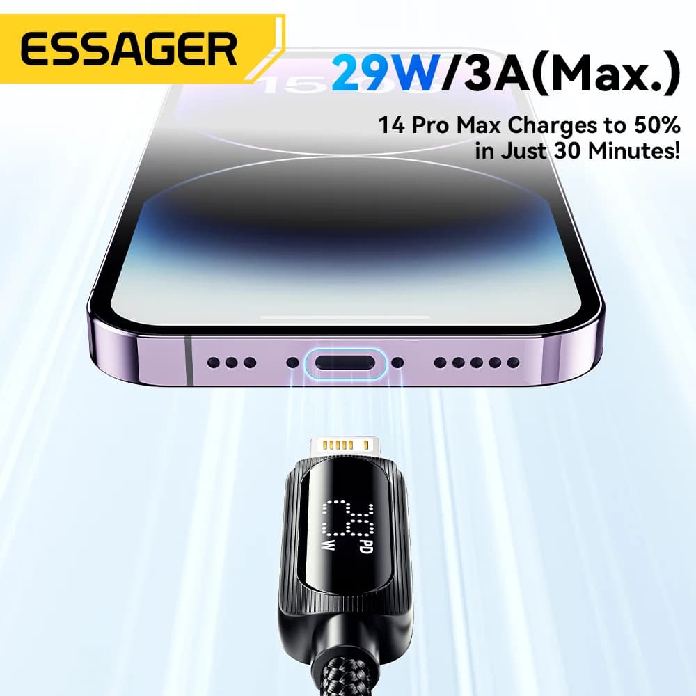 Kabel USB-C na Lightning 29W z digitalnim zaslonom
