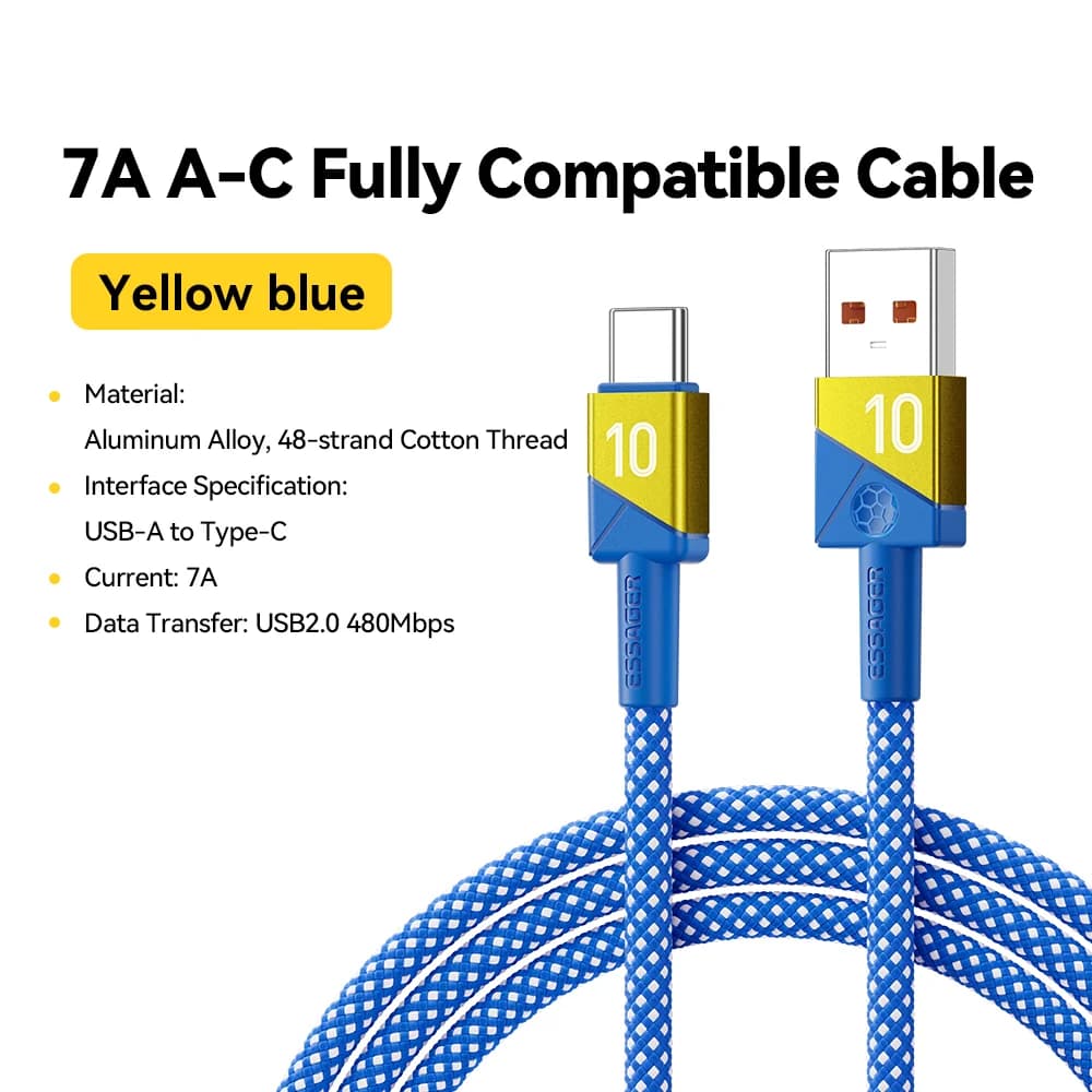 100W 7A USB-C kabel za super hitro polnjenje Barve ekip
