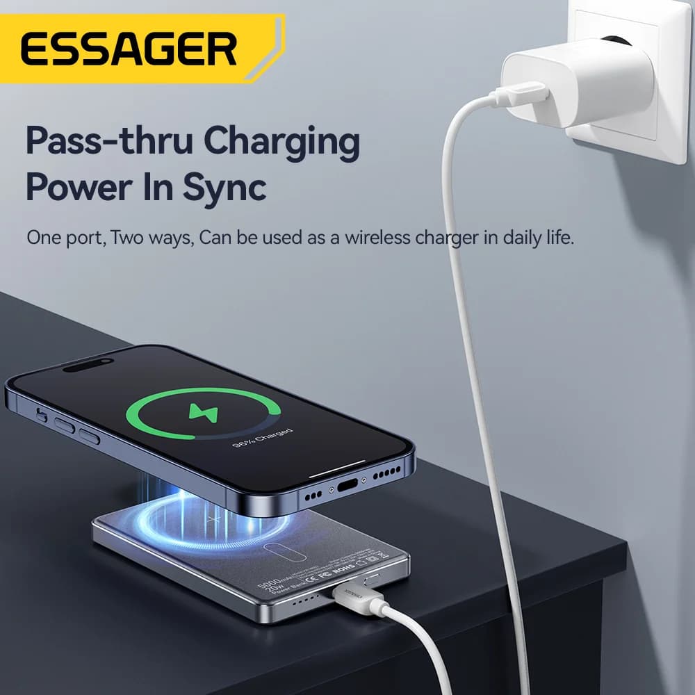 Magnetni brezžični power bank 5000 mAh, 20 W
