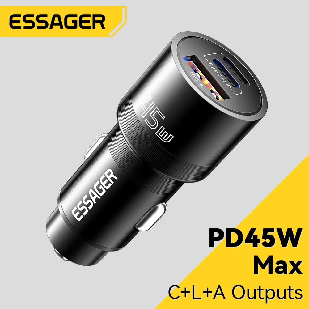 45W USB-C avtomobilski polnilec s PD in QC 3.0