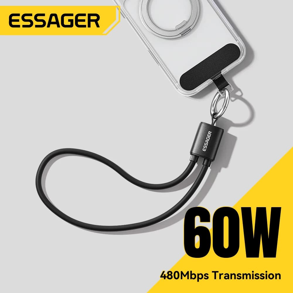 Kratka vrvica USB-C na USB-C s trakom 60W