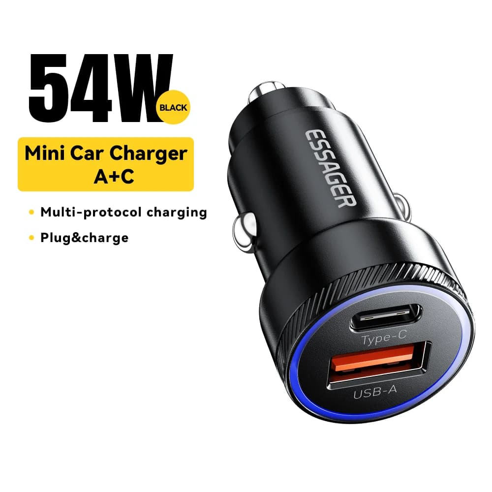 54W USB-C avtomobilski polnilnik, 5A hitro polnjenje