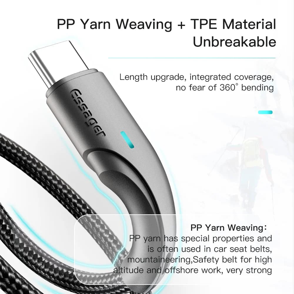 Hitri polnilni podatkovni kabel USB-C 3A