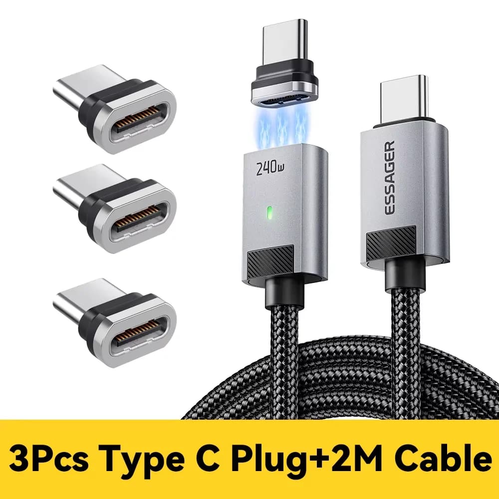 240W magnetni kabel USB-C na USB-C za polnjenje