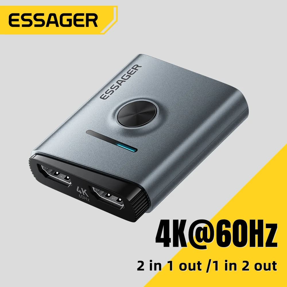 Preklopnik HDMI 4K 60Hz 2-v-1 razdelilnik adapter