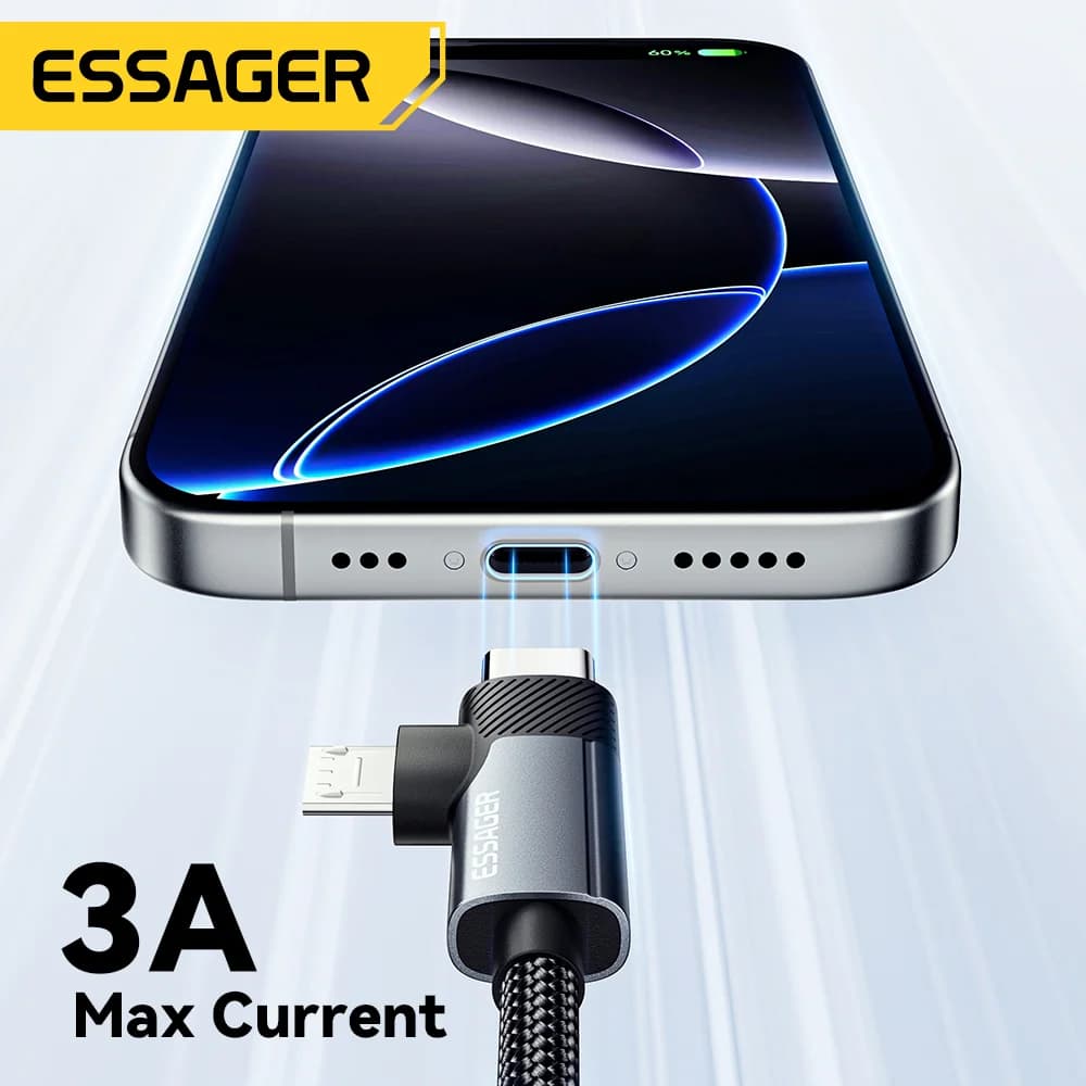 2-v-1 kabel za hitro polnjenje PD 65W Tip-C/USB-A na Micro