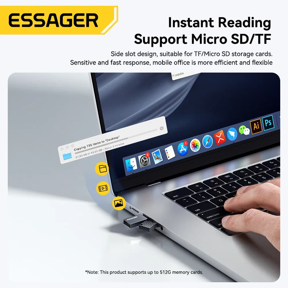 2-v-1 bralnik kartic USB-C in USB 2.0