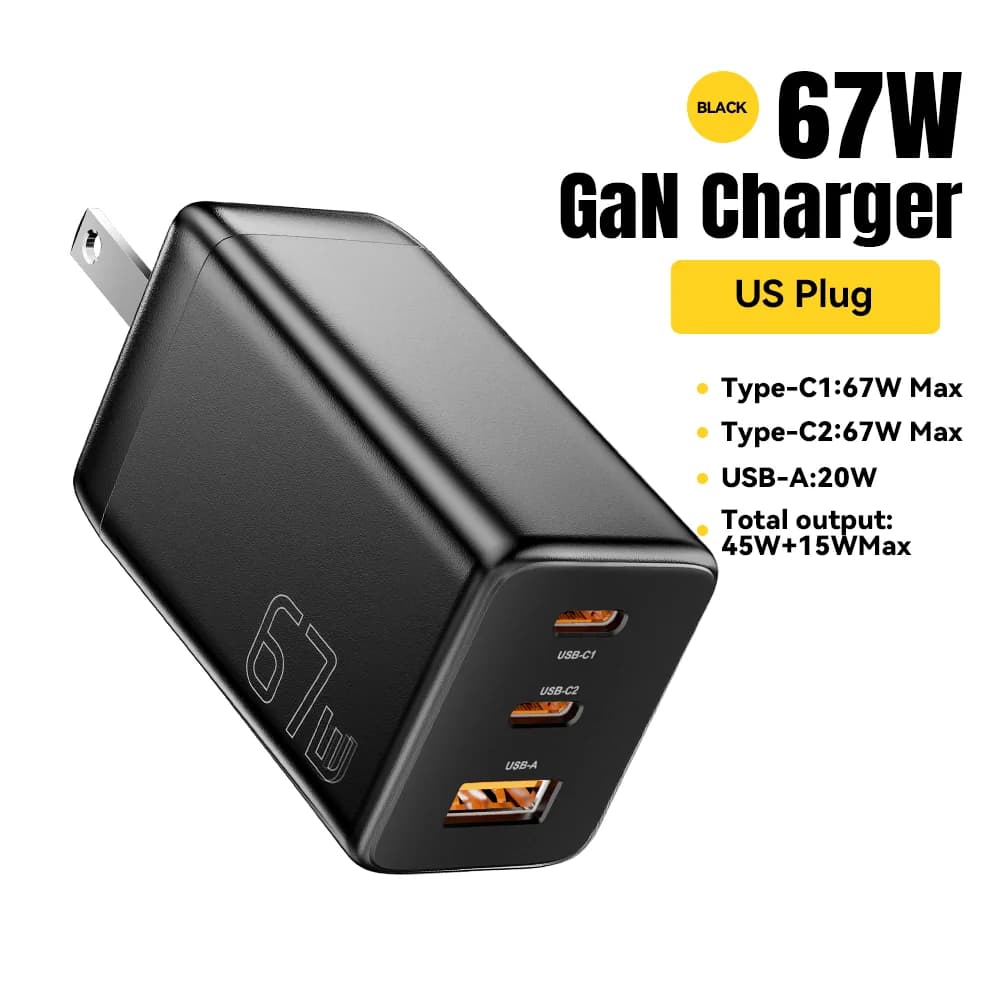 67W GaN USB Type-C hitri polnilec s podporo PPS