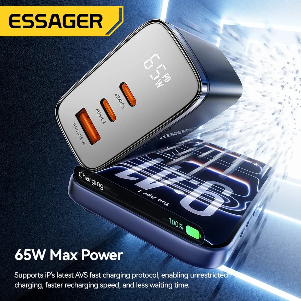65W GaN USB-C polnilec z digitalnim zaslonom