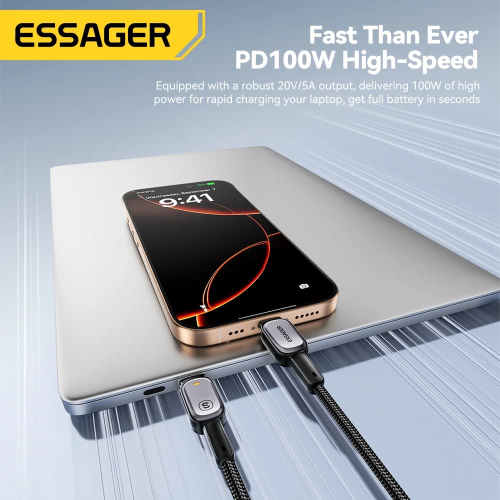 LED 100W USB-C na USB-C kabel, 5A PD hitro polnjenje