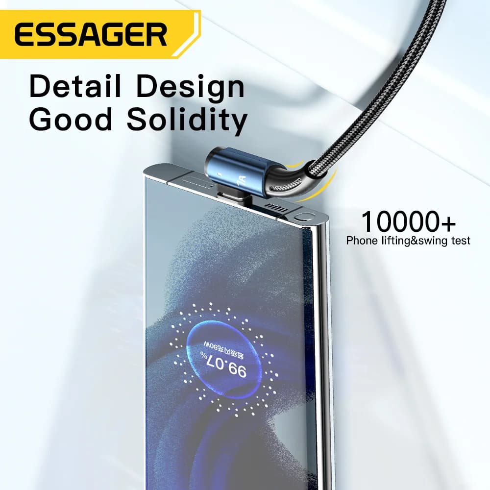 7A USB Type-C kabel z 90° kotom in polnjenjem 100W