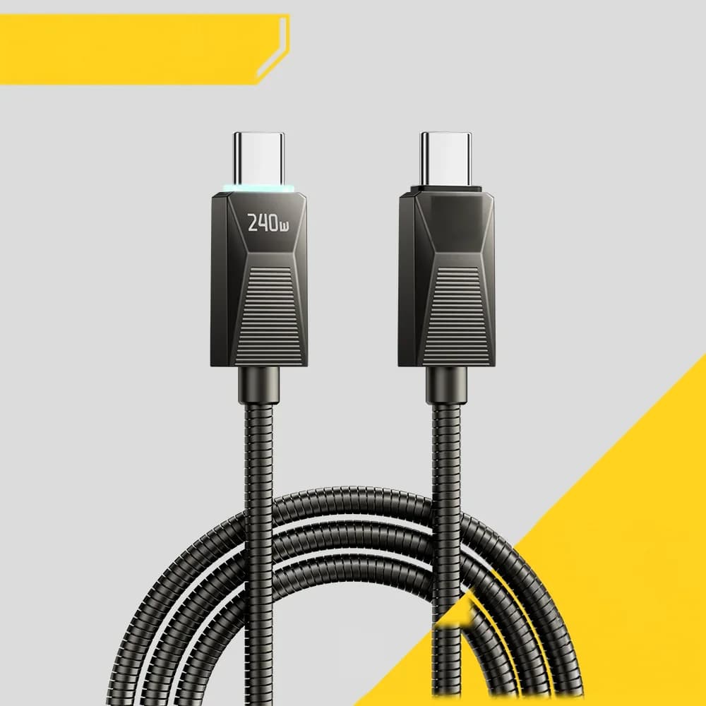 240W kabel za hitro polnjenje USB-C iz nerjavečega jekla