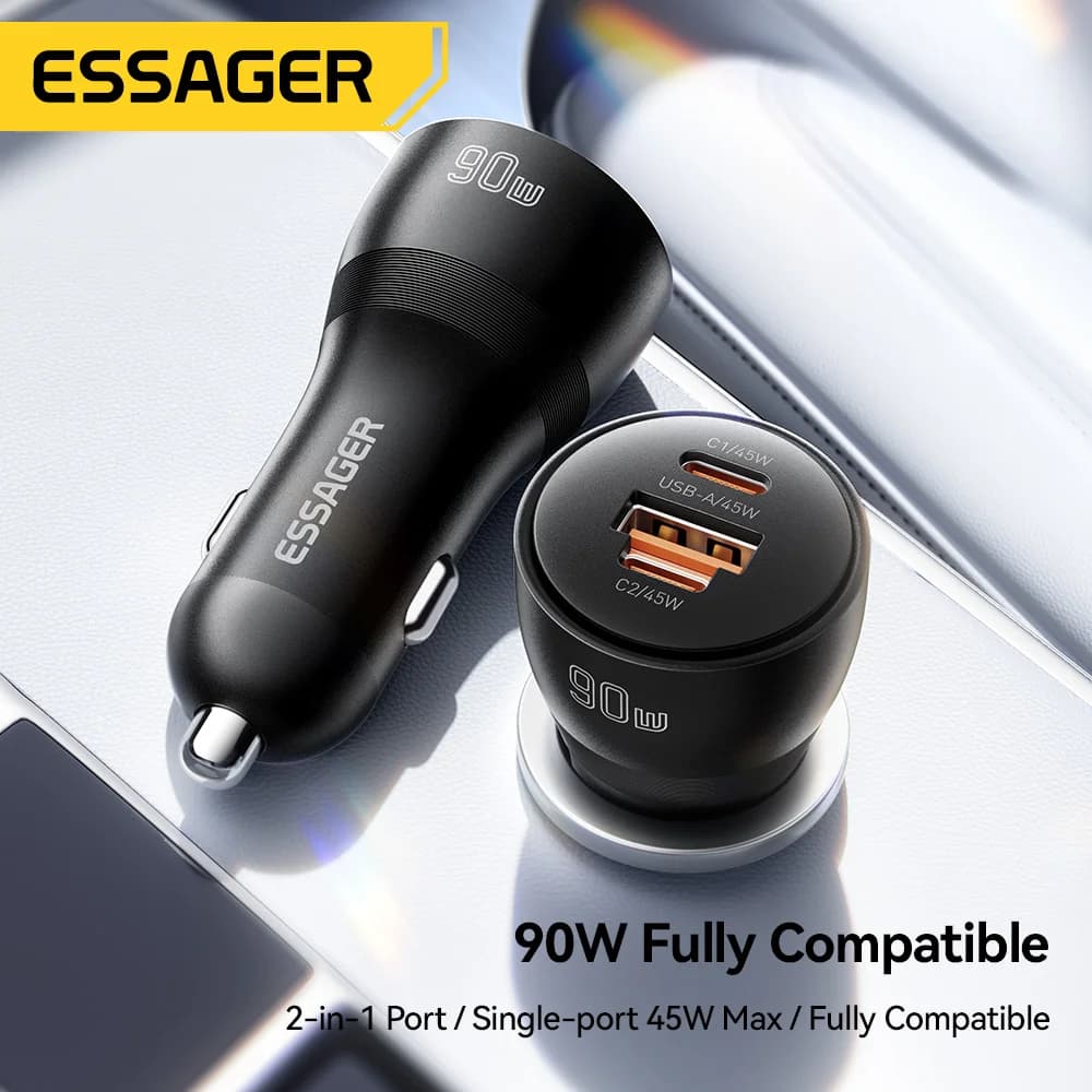 Hitri avtomobilski polnilec 90W USB Type-C PD